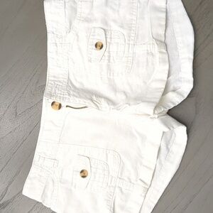 White Linen Shorts